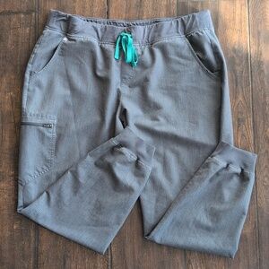 FIGS Kade Cargo Technical Collection Scrub Jogger Pants Gray Teal - Womens XXL